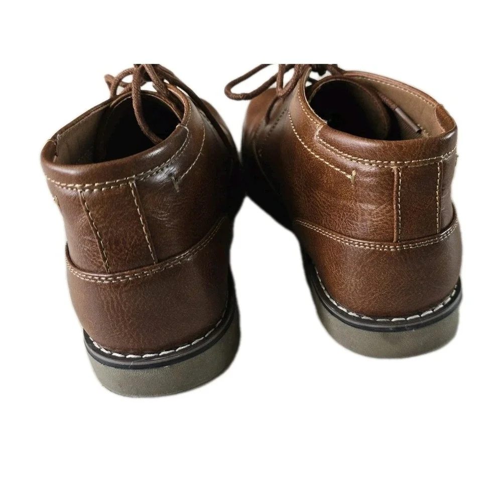 Steve Madden P-SYMIN Men's Short Chukka Boots‎ Cognac Brown Leather SZ 10